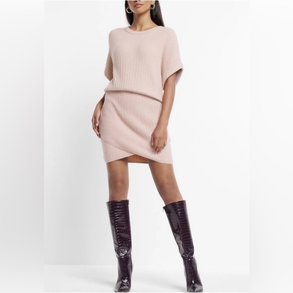 Y2k Express Elegant Pink Knit Dress size s